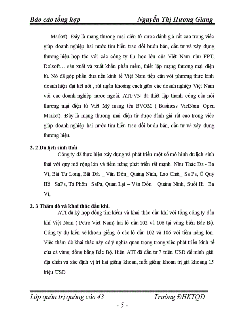 image for page Báo cáo tổng hợp về tập đoàn ATI- Việt Nam