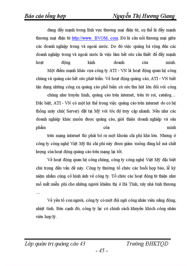 image for page Báo cáo tổng hợp về tập đoàn ATI- Việt Nam