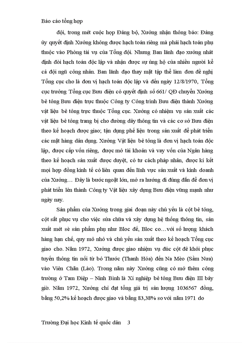 image for page Báo cáo tổng hợp Công ty Vật liệu xây dựng Bưu điện