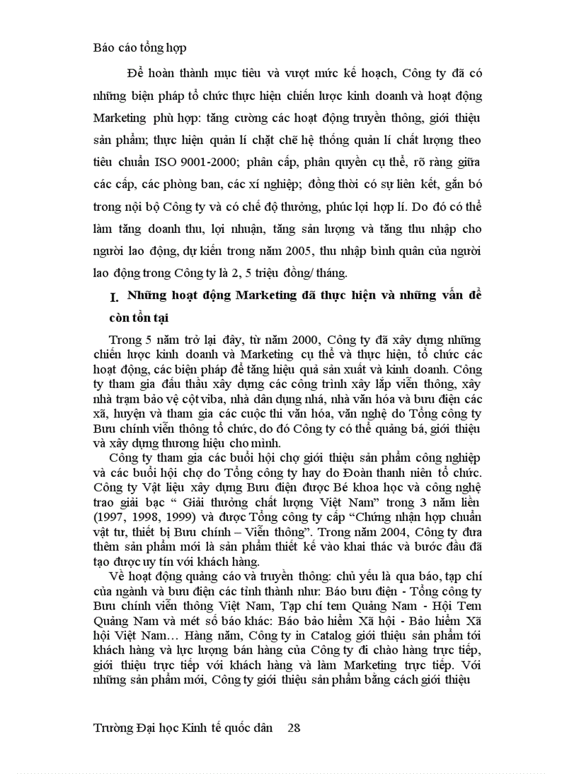 image for page Báo cáo tổng hợp Công ty Vật liệu xây dựng Bưu điện