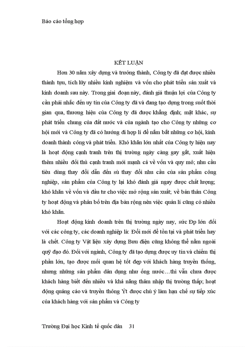 image for page Báo cáo tổng hợp Công ty Vật liệu xây dựng Bưu điện