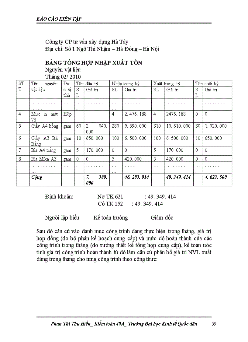 image for page Báo cáo thực tập tại Công ty cổ phần tư vấn xây dựng Hà Tây