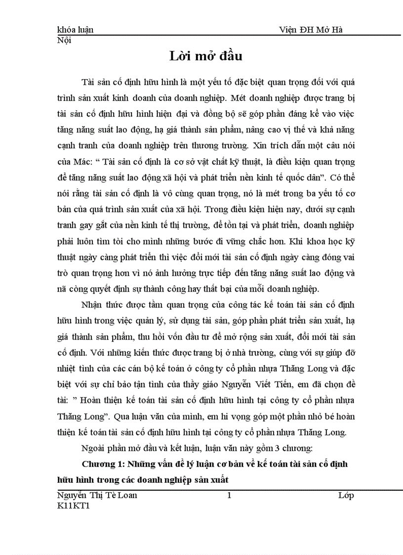 image for page Hoàn thiện kế toán tài sản cố định hữu hình tại công ty cổ phần nhựa Thăng Long