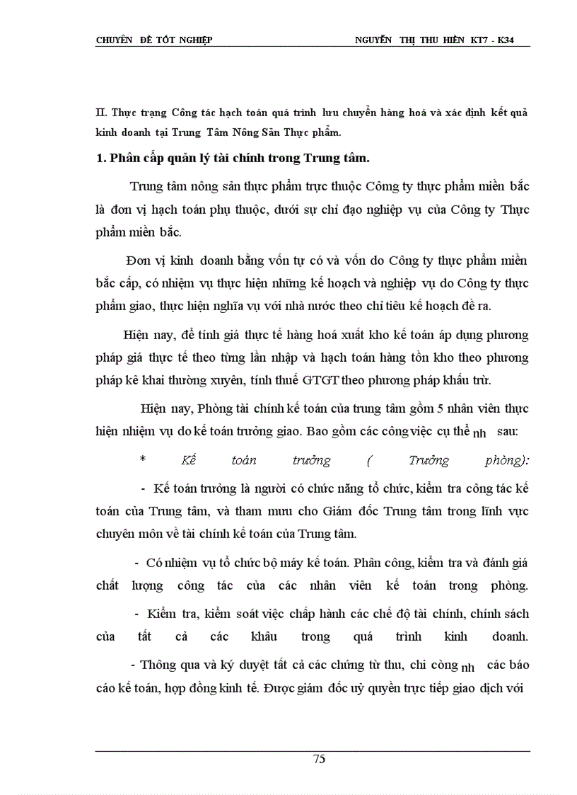 image for page Hạch toán quá trình lưu chuyển hàng hóa và xác định kết quả kinh doanh tại Trung tâm Nông sản Thực phẩm