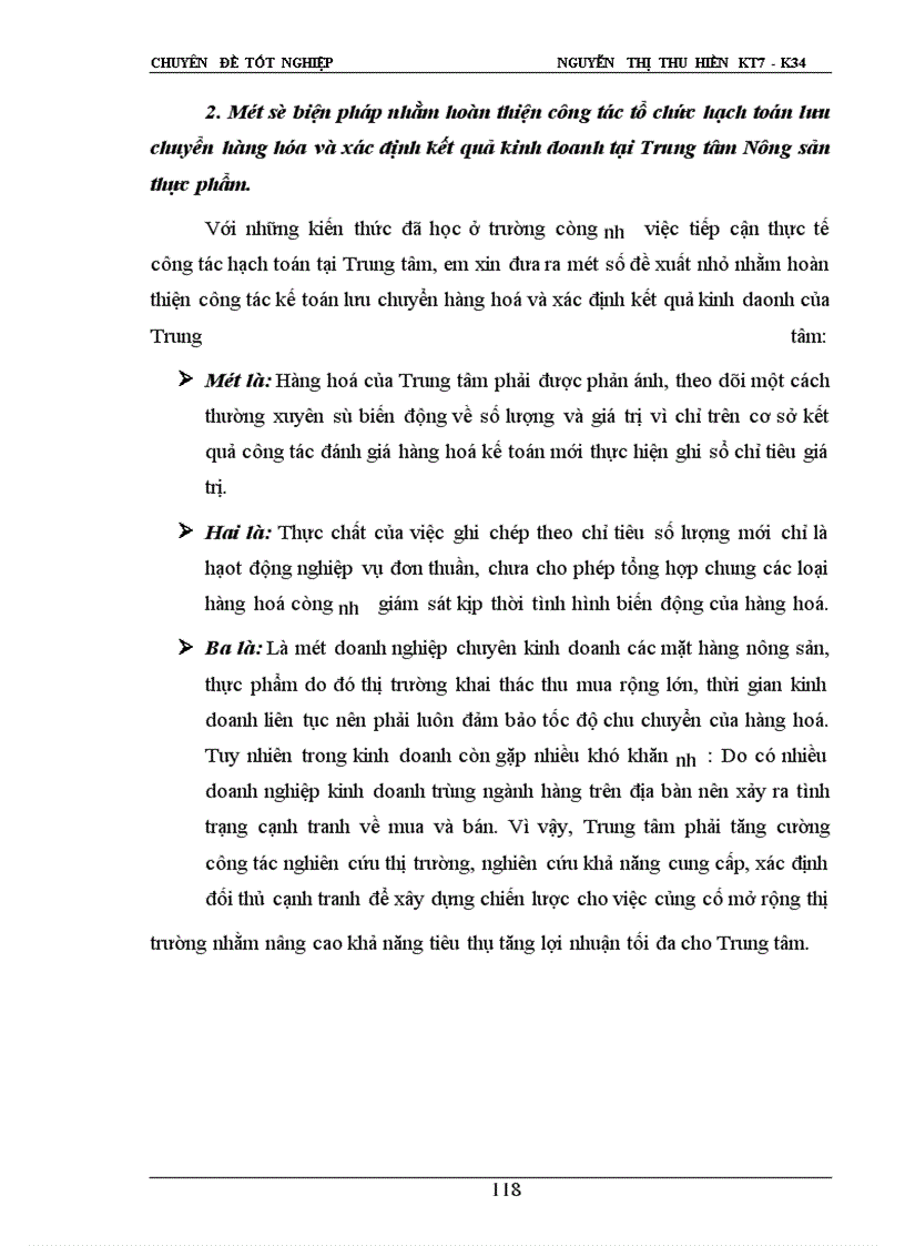 image for page Hạch toán quá trình lưu chuyển hàng hóa và xác định kết quả kinh doanh tại Trung tâm Nông sản Thực phẩm