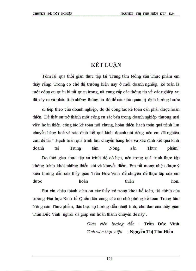 image for page Hạch toán quá trình lưu chuyển hàng hóa và xác định kết quả kinh doanh tại Trung tâm Nông sản Thực phẩm