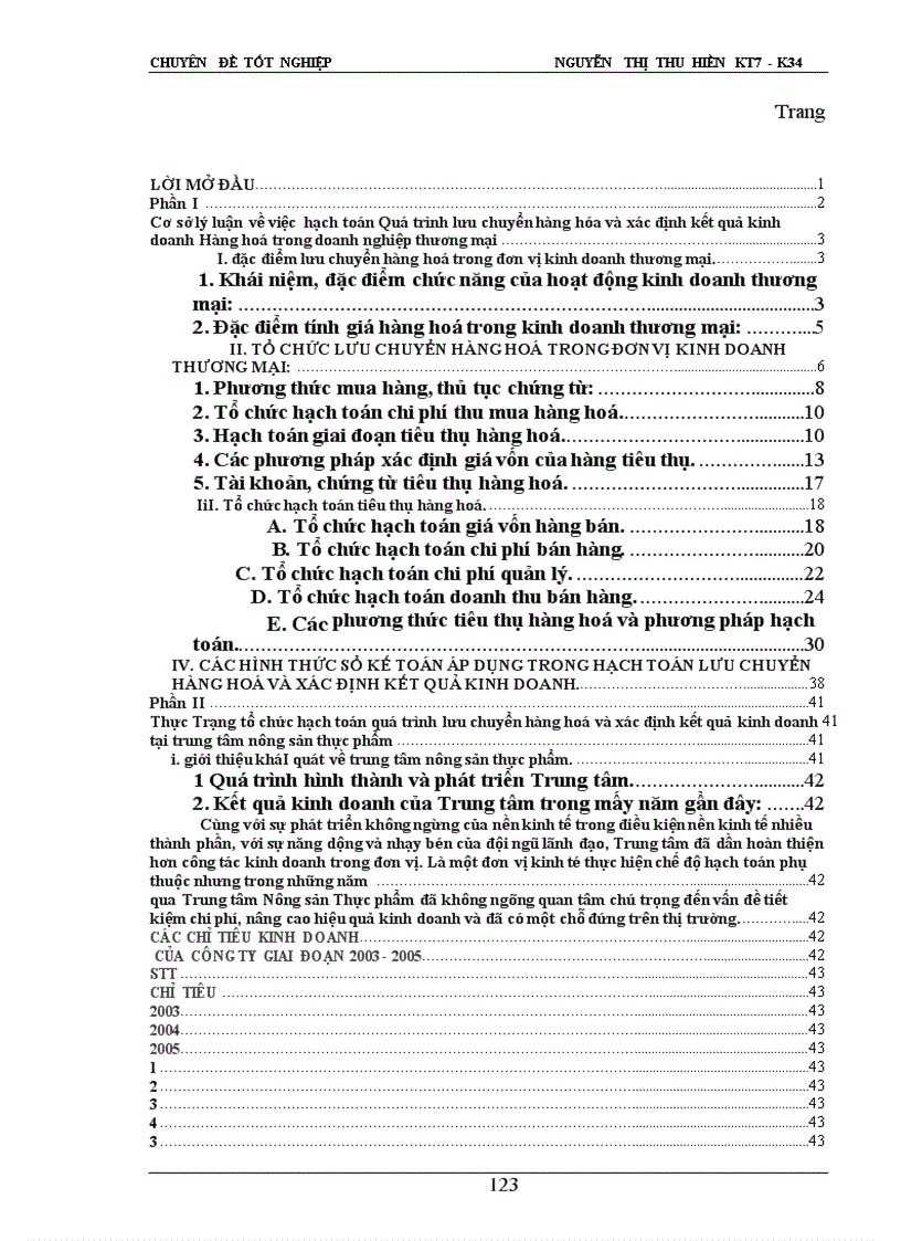 image for page Hạch toán quá trình lưu chuyển hàng hóa và xác định kết quả kinh doanh tại Trung tâm Nông sản Thực phẩm