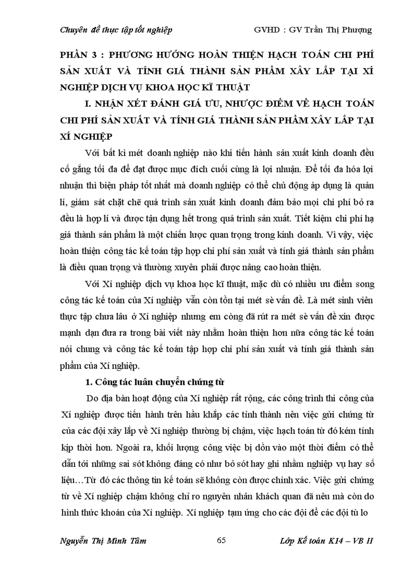 image for page Hạch toán chi phí sản xuất và tính giá thành sản phẩm xây lắp tại Xí nghiệp dịch vụ khoa học kĩ thuật thuộc Công ty Tư vấn Xây dựng Điện I
