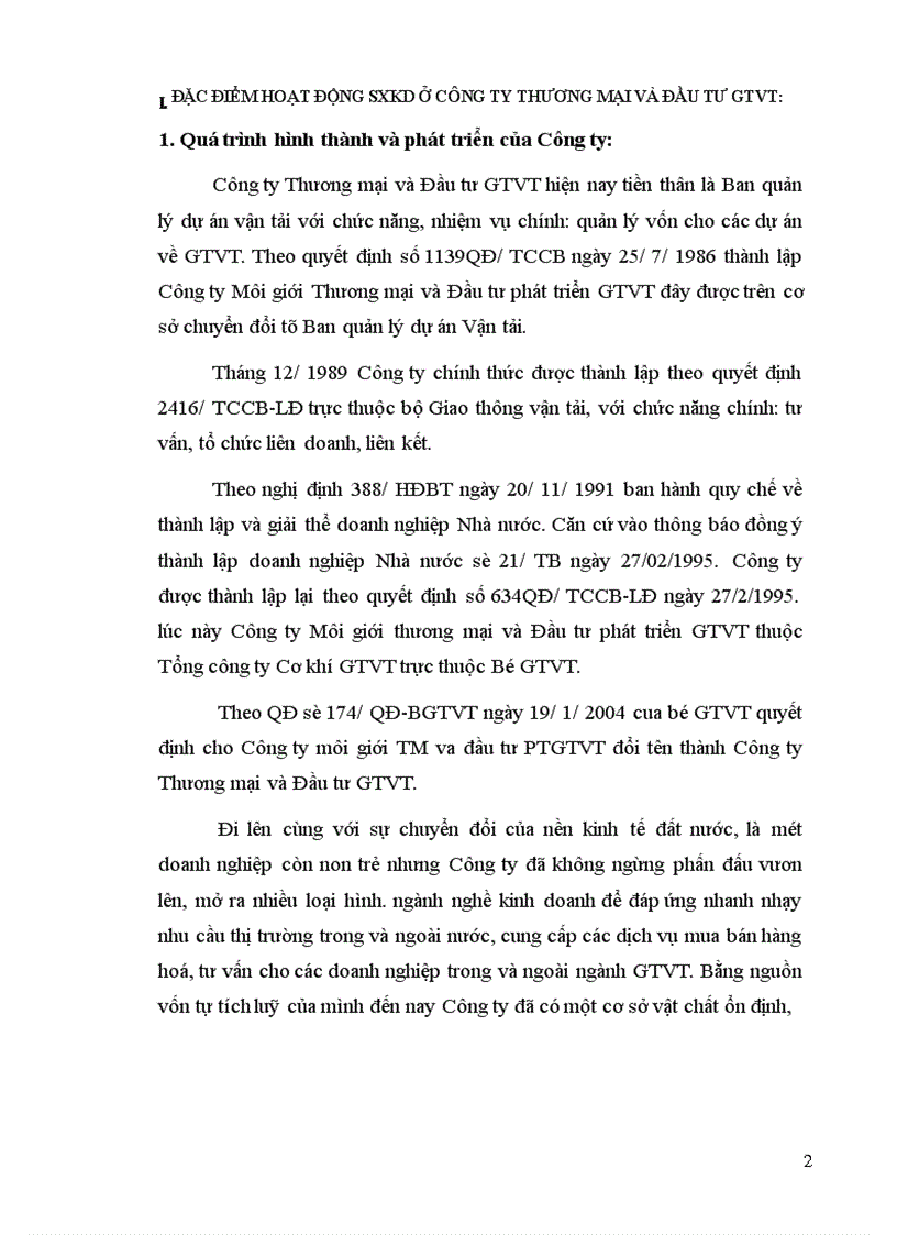 image for page Tổ chức hạch toán bán hàng hàng hóa và xác định kết quả bán hàng tại công ty môi giới thương mại và đầu tư phát triển GTVT