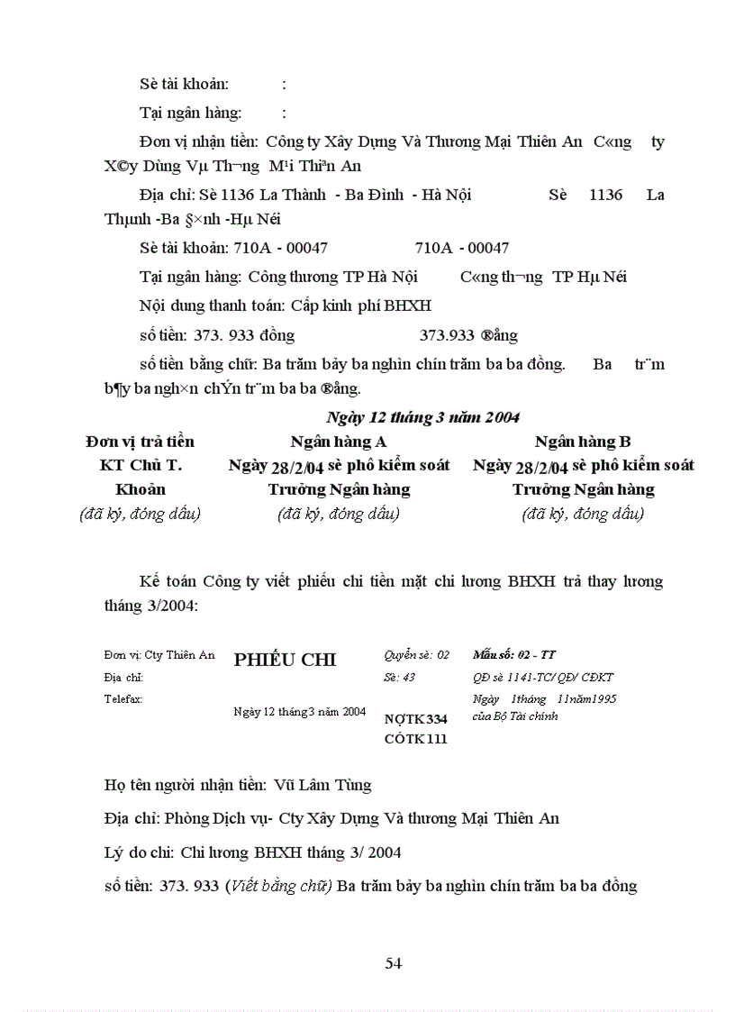 image for page Kế toán tiền lương và các khoản trích theo lương tại Công ty Xây Dựng và Thương mại Thiên An