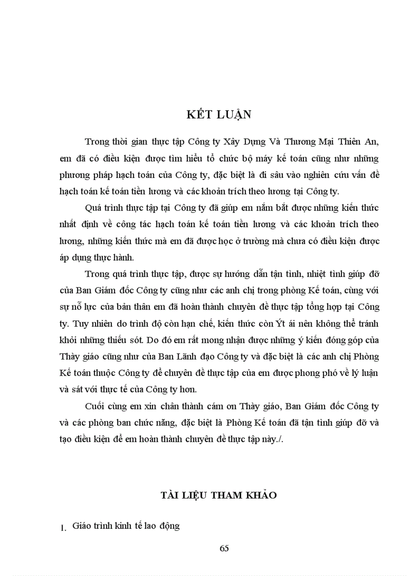 image for page Kế toán tiền lương và các khoản trích theo lương tại Công ty Xây Dựng và Thương mại Thiên An