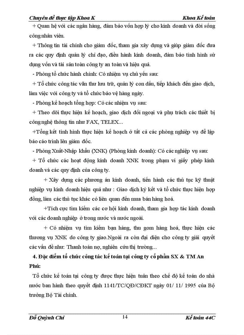 image for page Hạch toán vốn bằng tiền tại công ty Cổ phần SX&TM Hoá chất An Phú