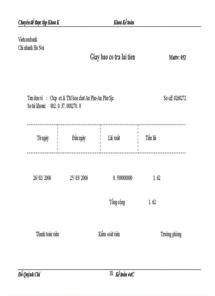 image for page Hạch toán vốn bằng tiền tại công ty Cổ phần SX&TM Hoá chất An Phú