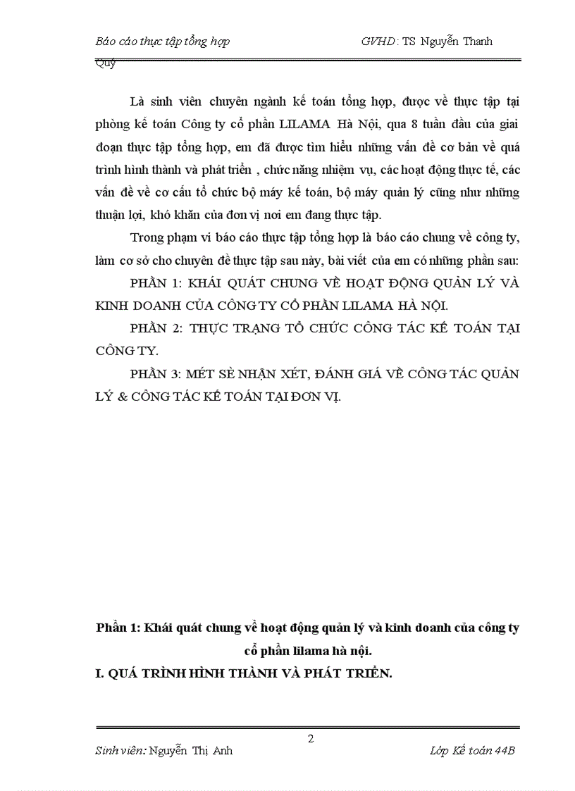 image for page Báo cáo thực tập tại công ty cổ phần LILAMA Hà Nội