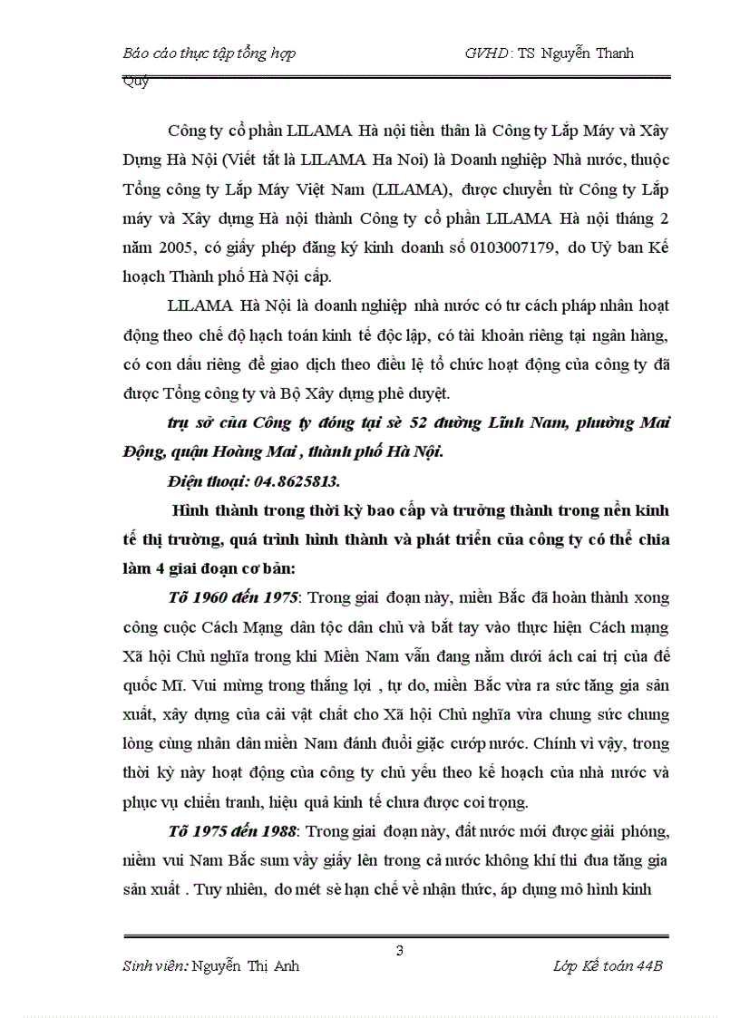 image for page Báo cáo thực tập tại công ty cổ phần LILAMA Hà Nội