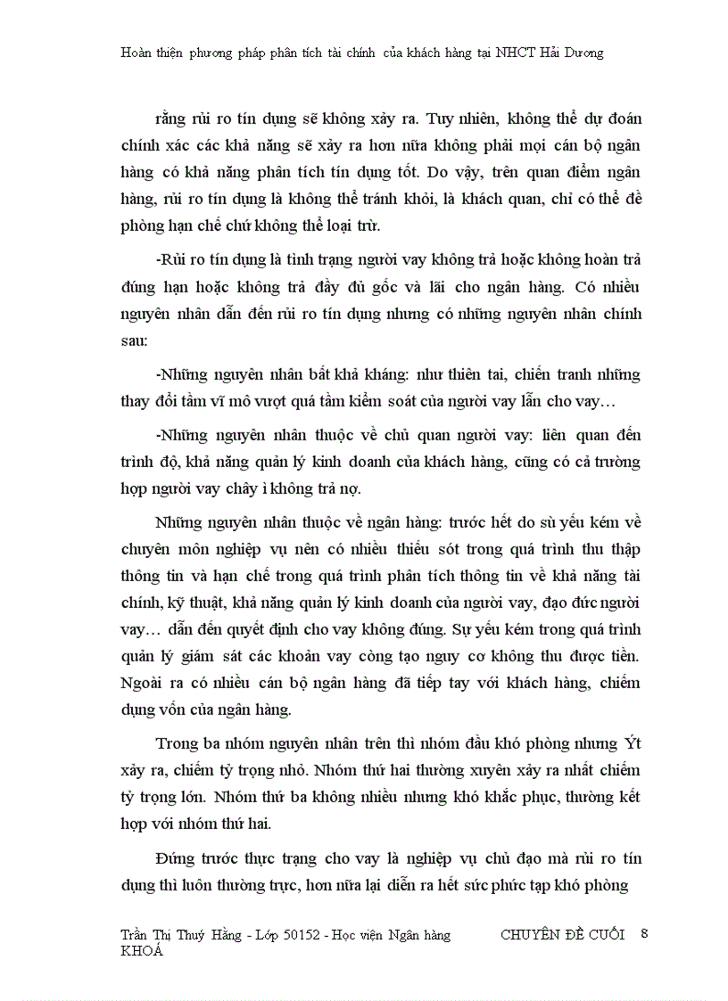 image for page Hoàn thiện phương pháp phân tích tài chính của khách hàng tại Ngân hàng Công Thương Hải Dương