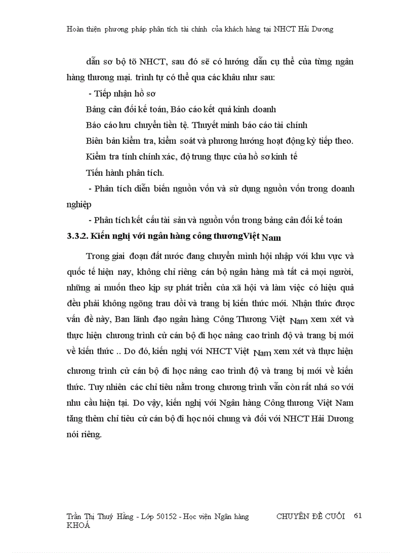 image for page Hoàn thiện phương pháp phân tích tài chính của khách hàng tại Ngân hàng Công Thương Hải Dương