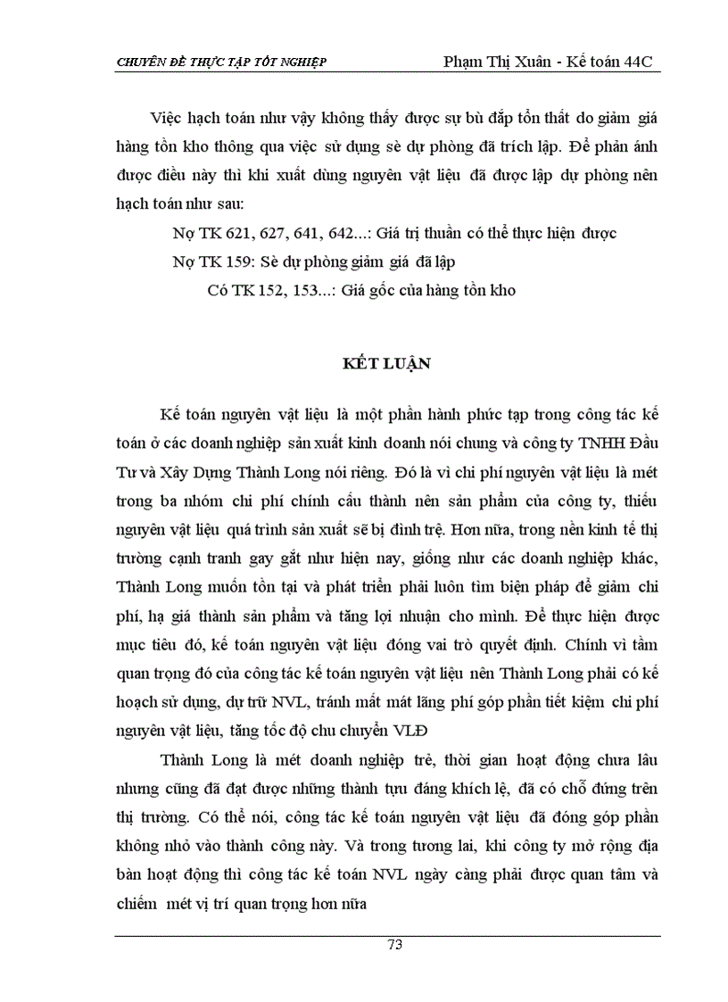 image for page Hạch toán nguyên vật liệu với việc nâng cao hiệu quả sử dụng vốn lưu động tại công ty TNHH Đầu Tư và Xây Dựng Thành Long