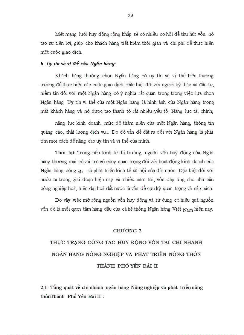 image for page Một số giải pháp nhằm nâng cao hiệu quả hoạt động huy động vốn tại Ngân hàng Nông nghiệp và Phát triển nông thôn Thành phố Yên Bái II