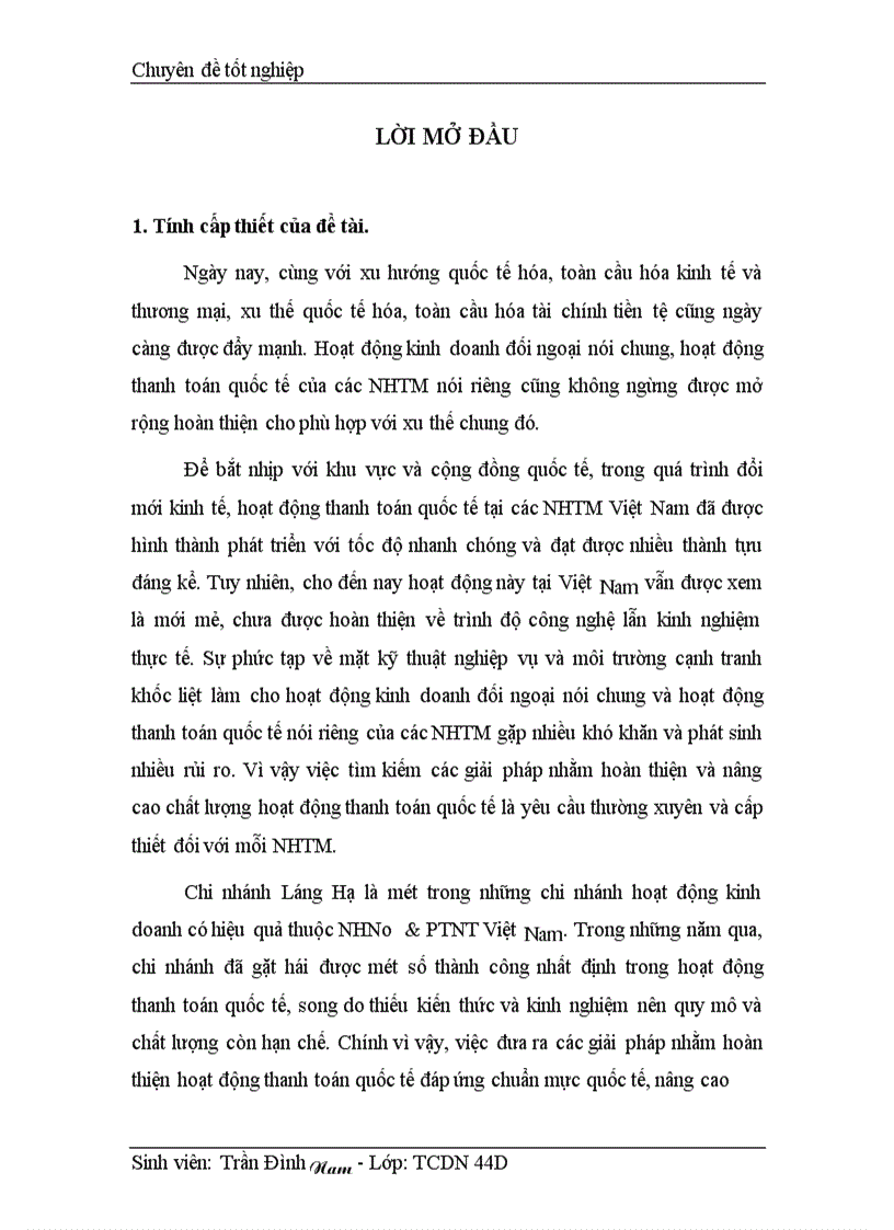 image for page Giải pháp phát triển hoạt động thanh toán quốc tế tại chi nhánh NHNo &PTNT Láng Hạ