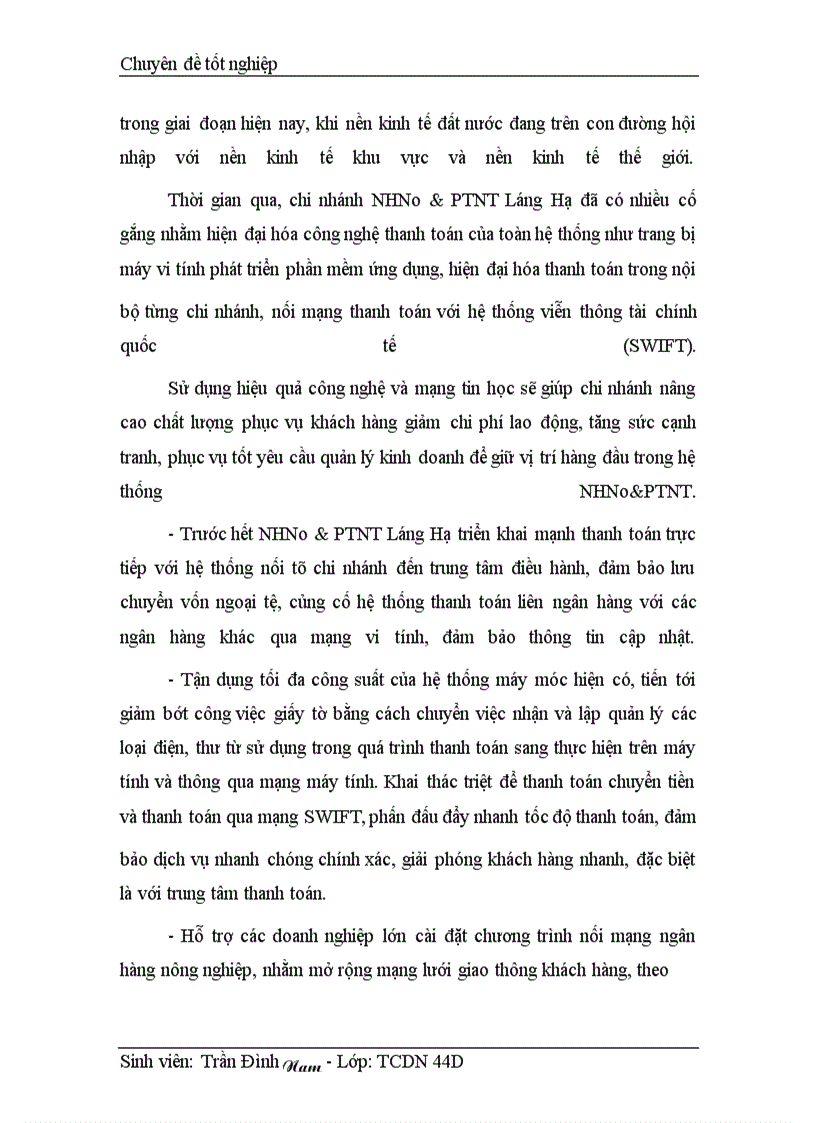 image for page Giải pháp phát triển hoạt động thanh toán quốc tế tại chi nhánh NHNo &PTNT Láng Hạ