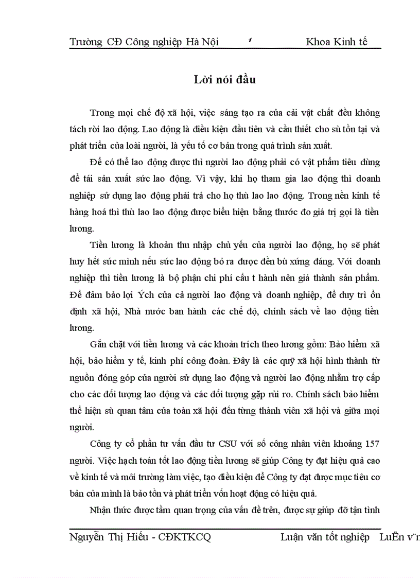 image for page Hoàn thiện công tác tiền lương và các khoản trích theo lương tại Công ty cổ phần tư vấn đầu tư CSU