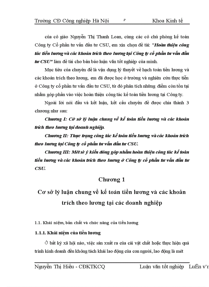 image for page Hoàn thiện công tác tiền lương và các khoản trích theo lương tại Công ty cổ phần tư vấn đầu tư CSU