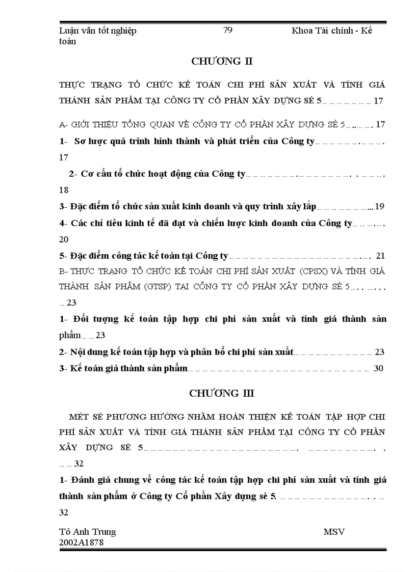 image for page Tổ chức công tác kế toán tập hợp chi phí sản xuất và tính giá thành sản phẩm tại Công ty Cổ phần Xây dựng số 5