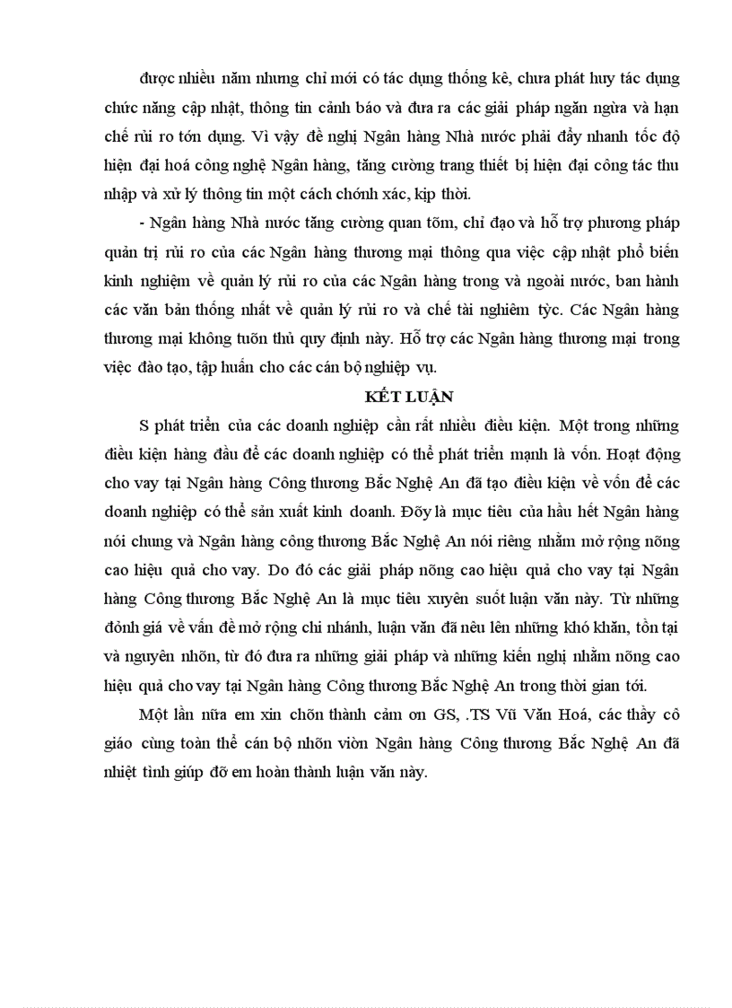 image for page Các giải pháp nâng cao hiệu quả cho vay tại Ngân hàng Công thương Bắc Nghệ An