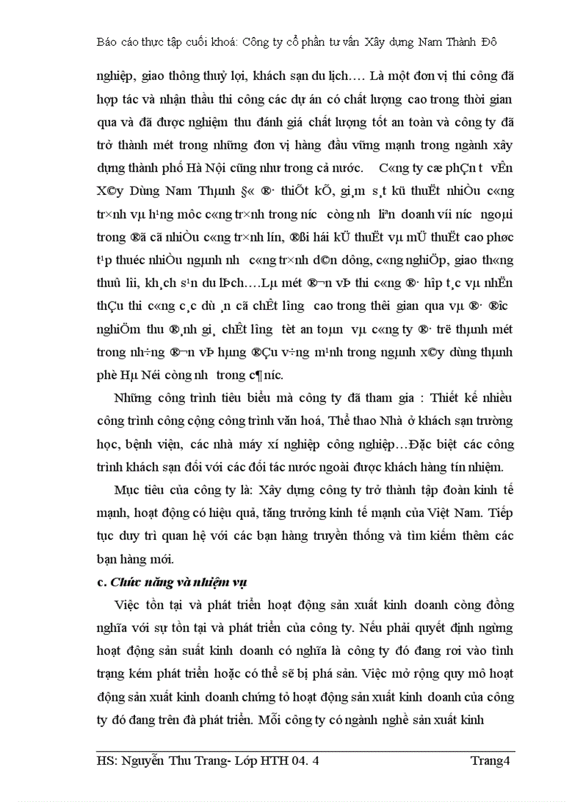 image for page Báo cáo thực tập cuối khoá: Công ty cổ phần tư vấn Xây dựng Nam Thành Đô