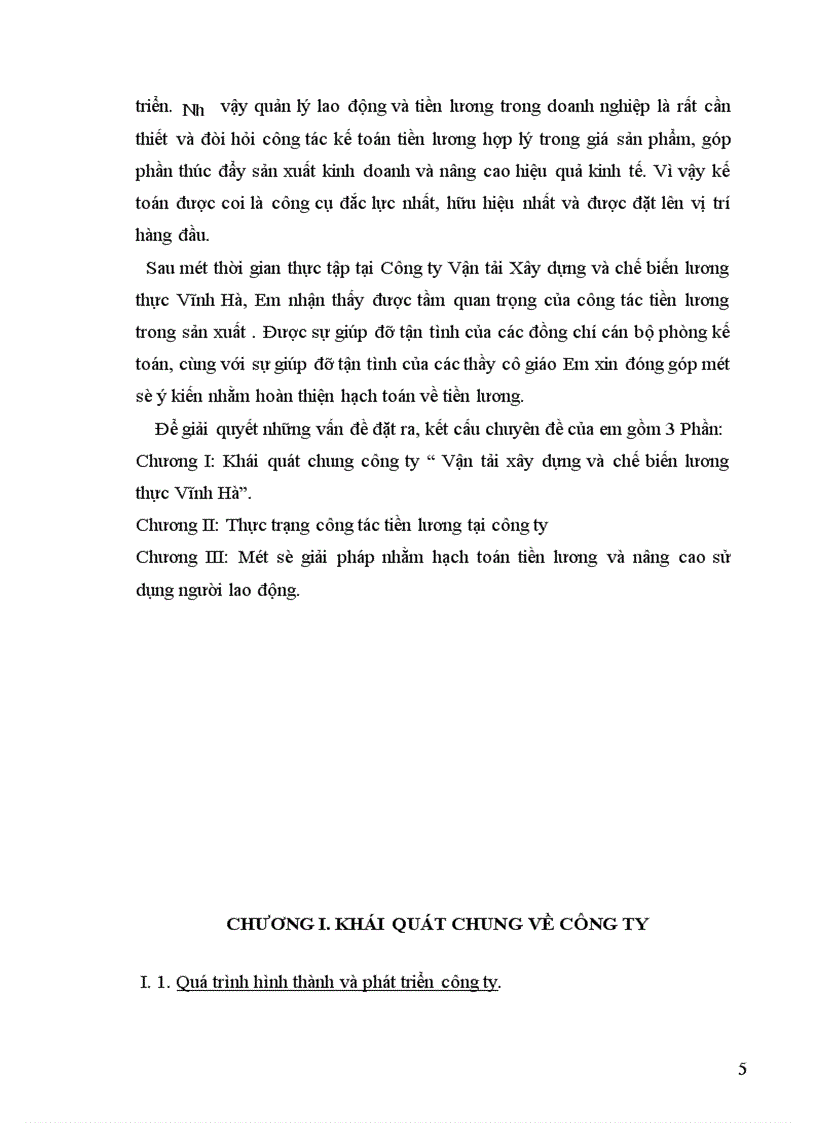 image for page Hạch toán tiền lương và các khoản trích theo lương tại công ty Vận tải xây dựng và chế biến lương thực Vĩnh Hà