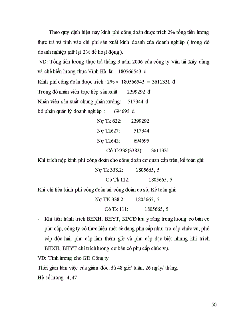 image for page Hạch toán tiền lương và các khoản trích theo lương tại công ty Vận tải xây dựng và chế biến lương thực Vĩnh Hà