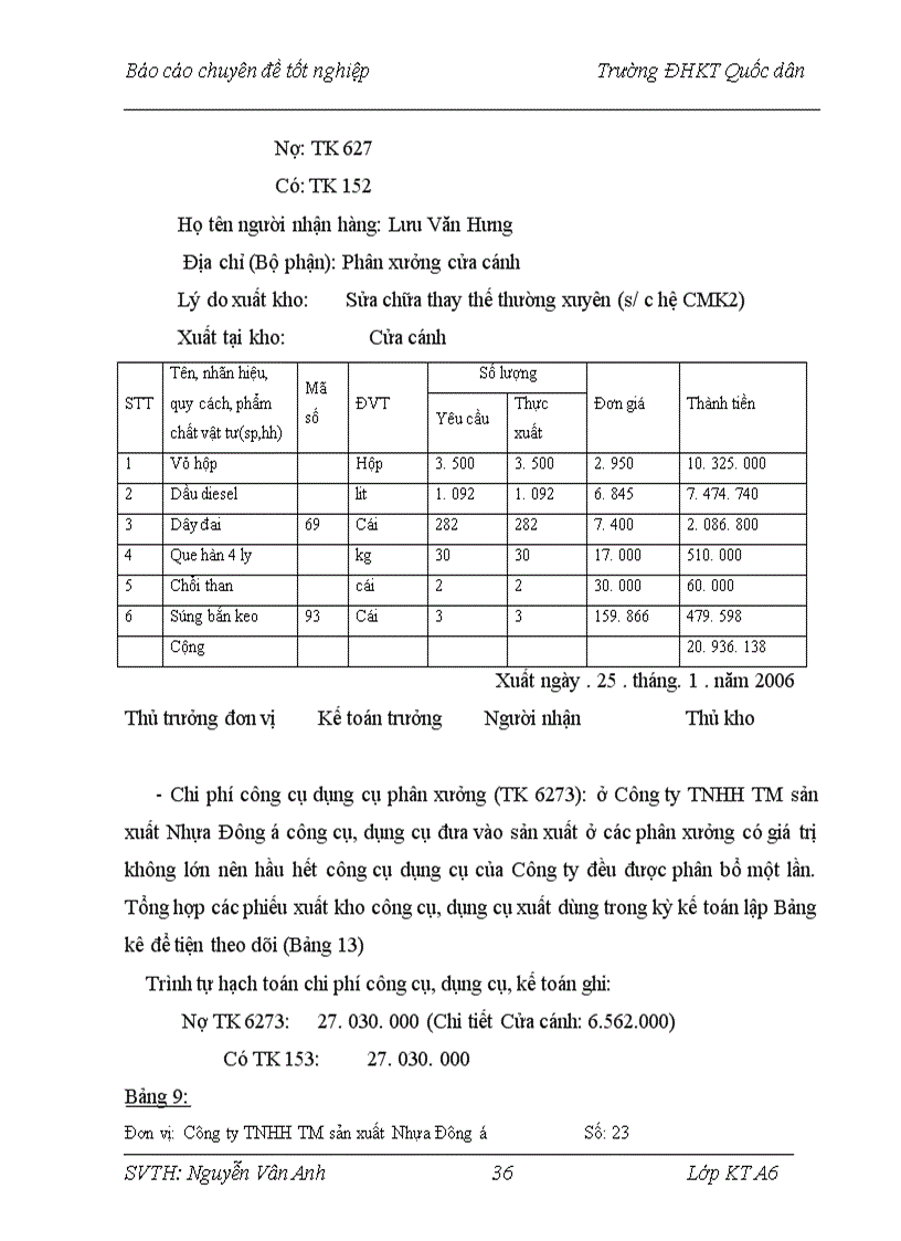 image for page Tổ chức công tác kế toán chi phí sản xuất và tính giá thành sản phẩm tại Công tyTNHH TM Sản xuất Nhựa Đông á