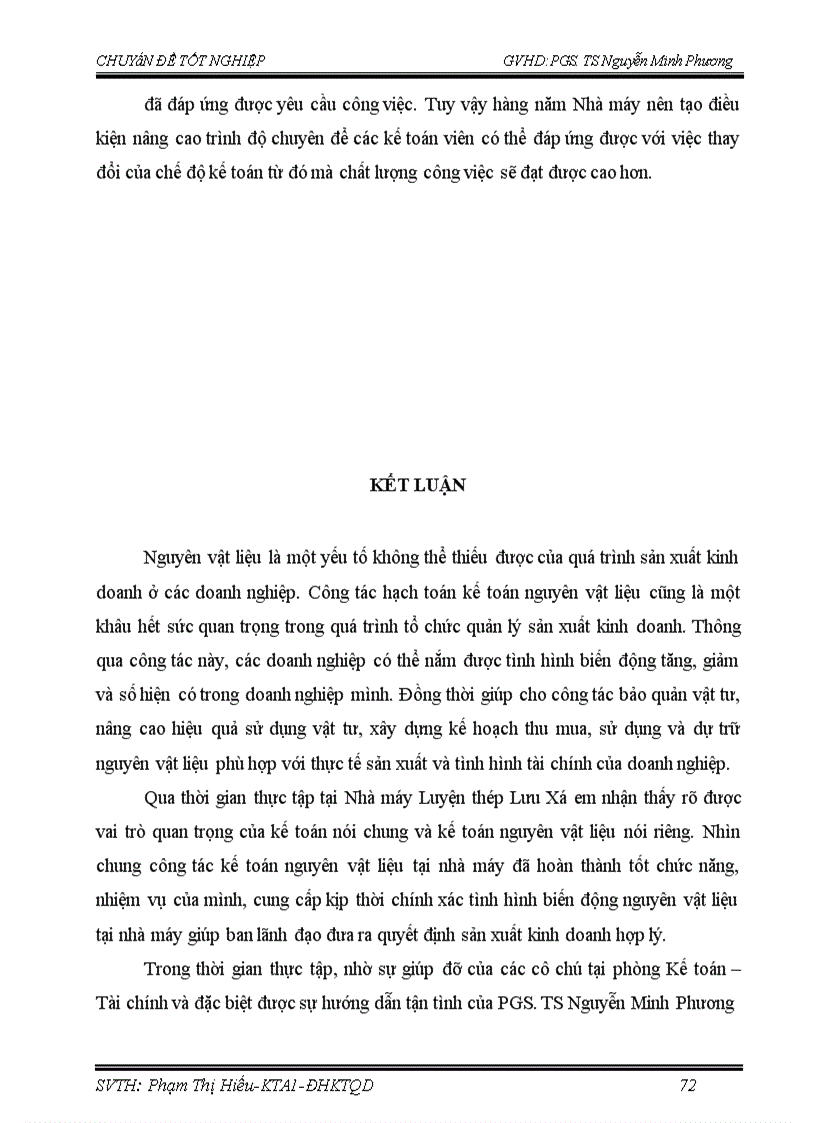 image for page Hoàn thiện kế toán nguyên vật liệu ở Nhà máy Luyện thép Lưu Xá