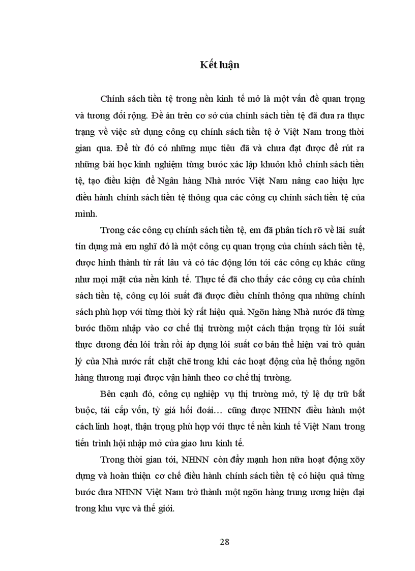 image for page Chính sách tiền tệ trong nền kinh tế mở