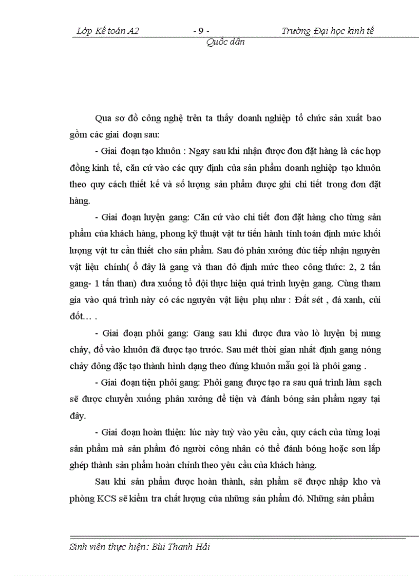 image for page Tổ chức công tác kế toán tập hợp chi phí sản xuất và tính giá thành sản phẩm ở Công ty Cổ phần cơ khí đúc gang Thanh Sơn