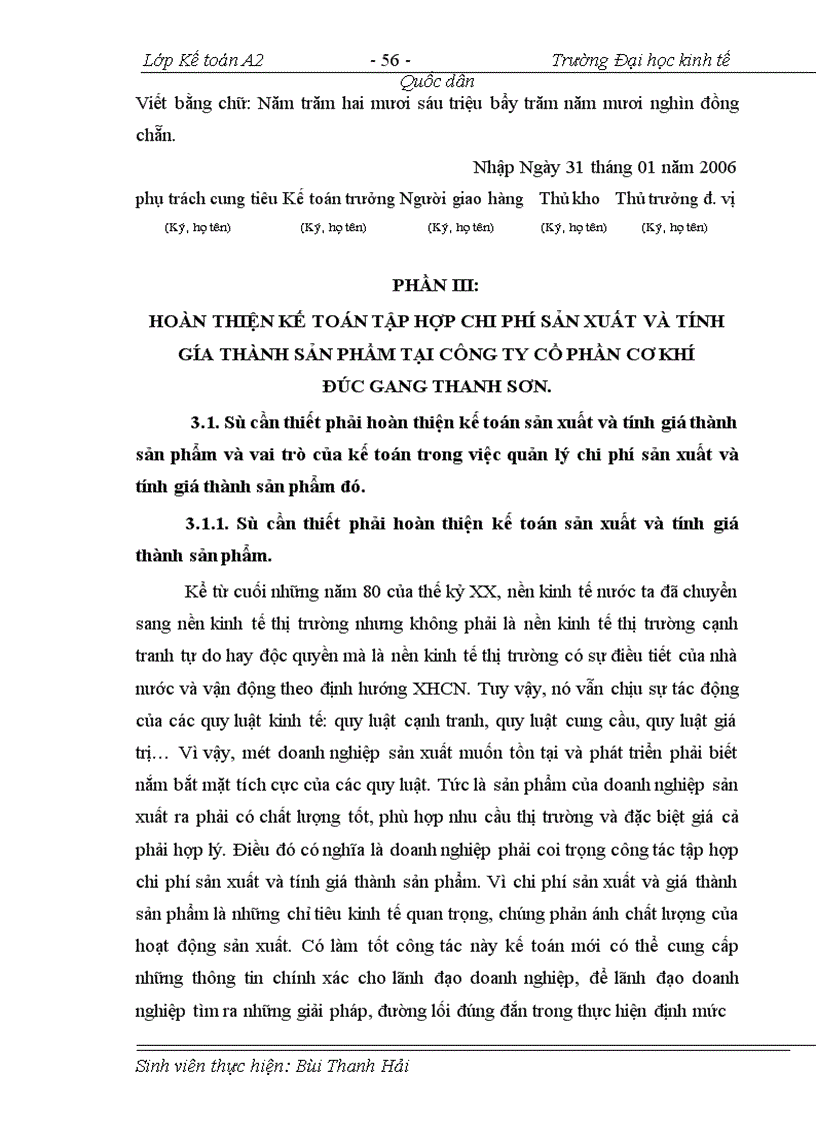 image for page Tổ chức công tác kế toán tập hợp chi phí sản xuất và tính giá thành sản phẩm ở Công ty Cổ phần cơ khí đúc gang Thanh Sơn