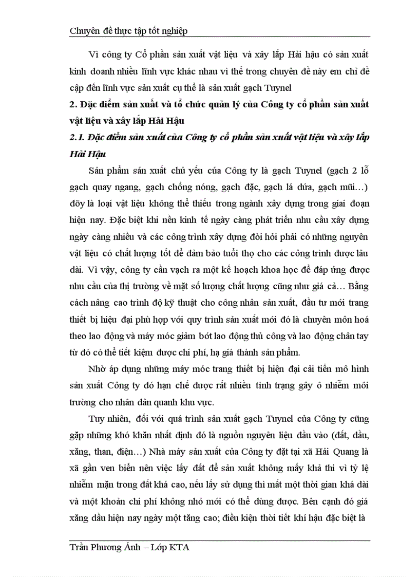 image for page Kế toán chi phí sản xuất và tính giá thành sản phẩm ở Công ty Cổ phần sản xuất vật liệu và xây lắp Hải Hậu