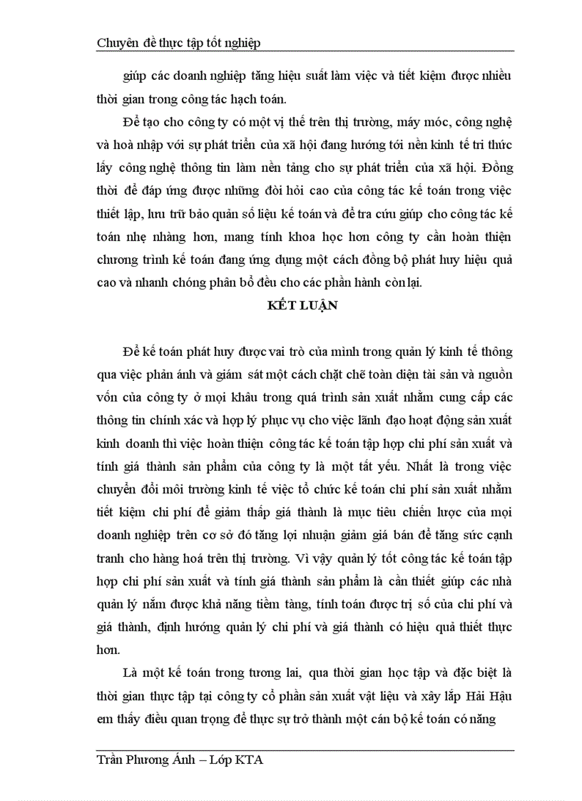 image for page Kế toán chi phí sản xuất và tính giá thành sản phẩm ở Công ty Cổ phần sản xuất vật liệu và xây lắp Hải Hậu