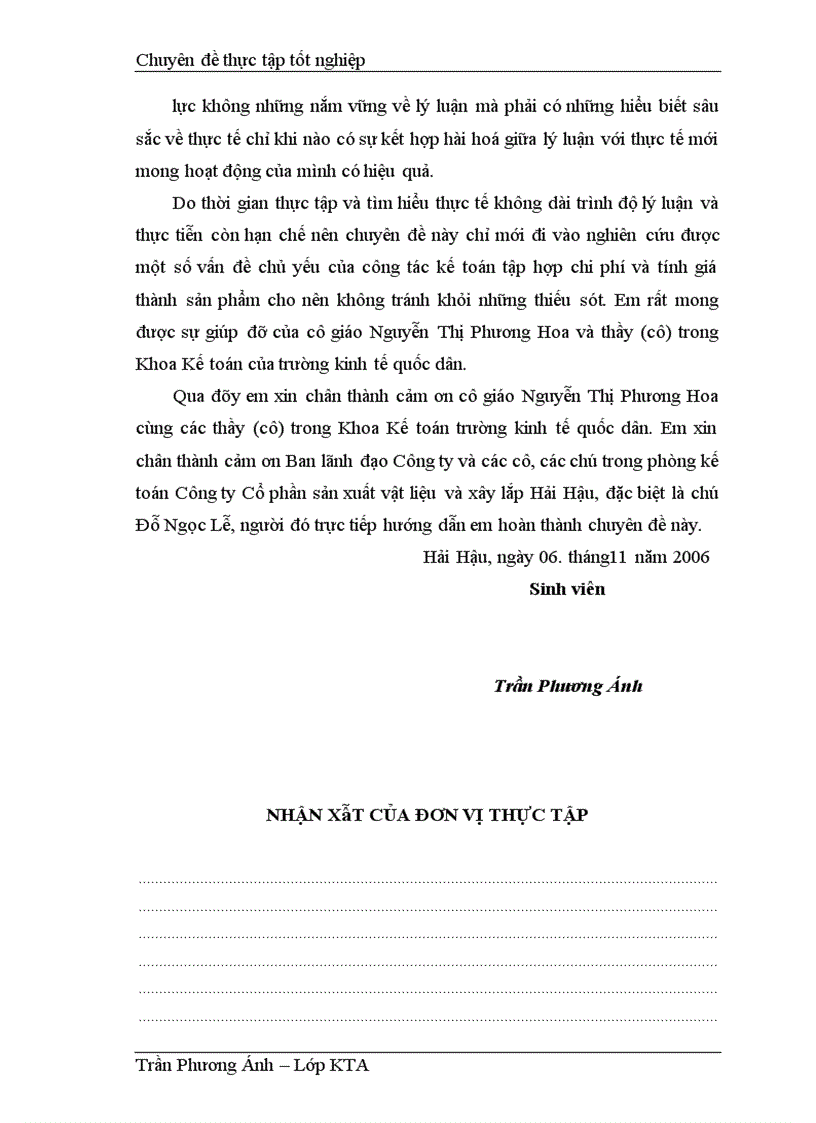 image for page Kế toán chi phí sản xuất và tính giá thành sản phẩm ở Công ty Cổ phần sản xuất vật liệu và xây lắp Hải Hậu