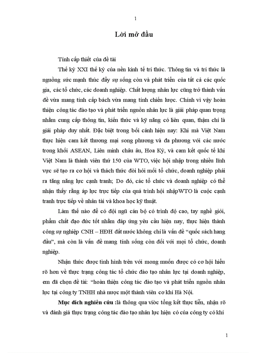 image for page Hoàn thiện công tác đào tạo và phát triển nguồn nhân lực tại công ty TNHH nhà nược một thành viên cơ khí Hà Nội.