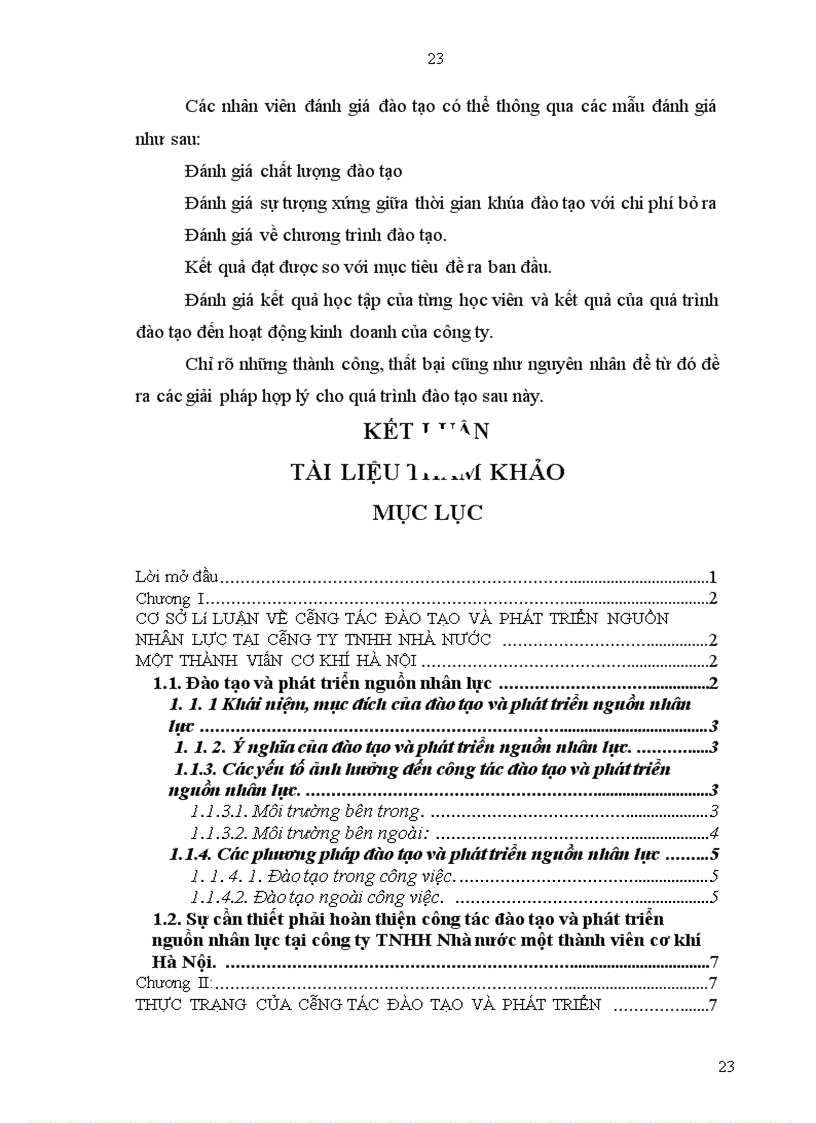 image for page Hoàn thiện công tác đào tạo và phát triển nguồn nhân lực tại công ty TNHH nhà nược một thành viên cơ khí Hà Nội.