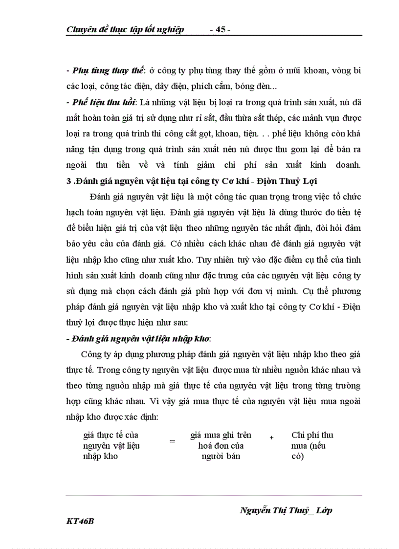 image for page Hoàn thiện kế toán nguyên vật liệu tại công ty Cơ khí - Điện Thuỷ Lợi