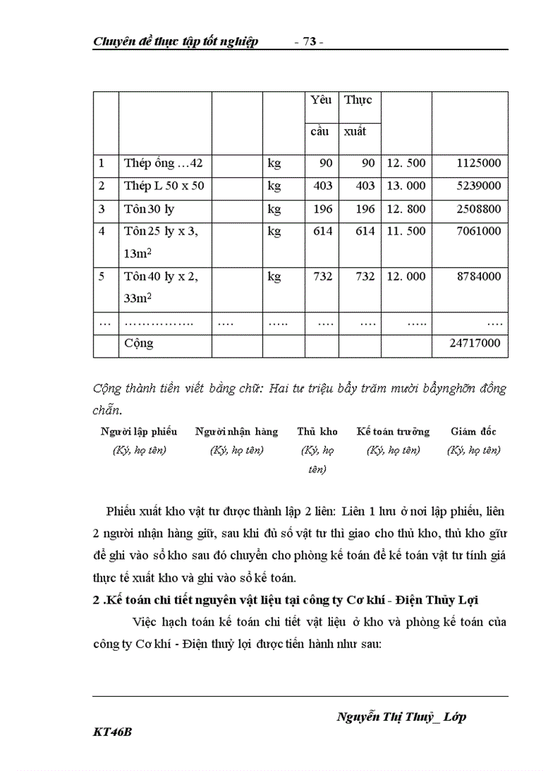 image for page Hoàn thiện kế toán nguyên vật liệu tại công ty Cơ khí - Điện Thuỷ Lợi