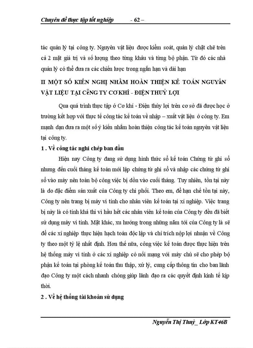 image for page Hoàn thiện kế toán nguyên vật liệu tại công ty Cơ khí - Điện Thuỷ Lợi