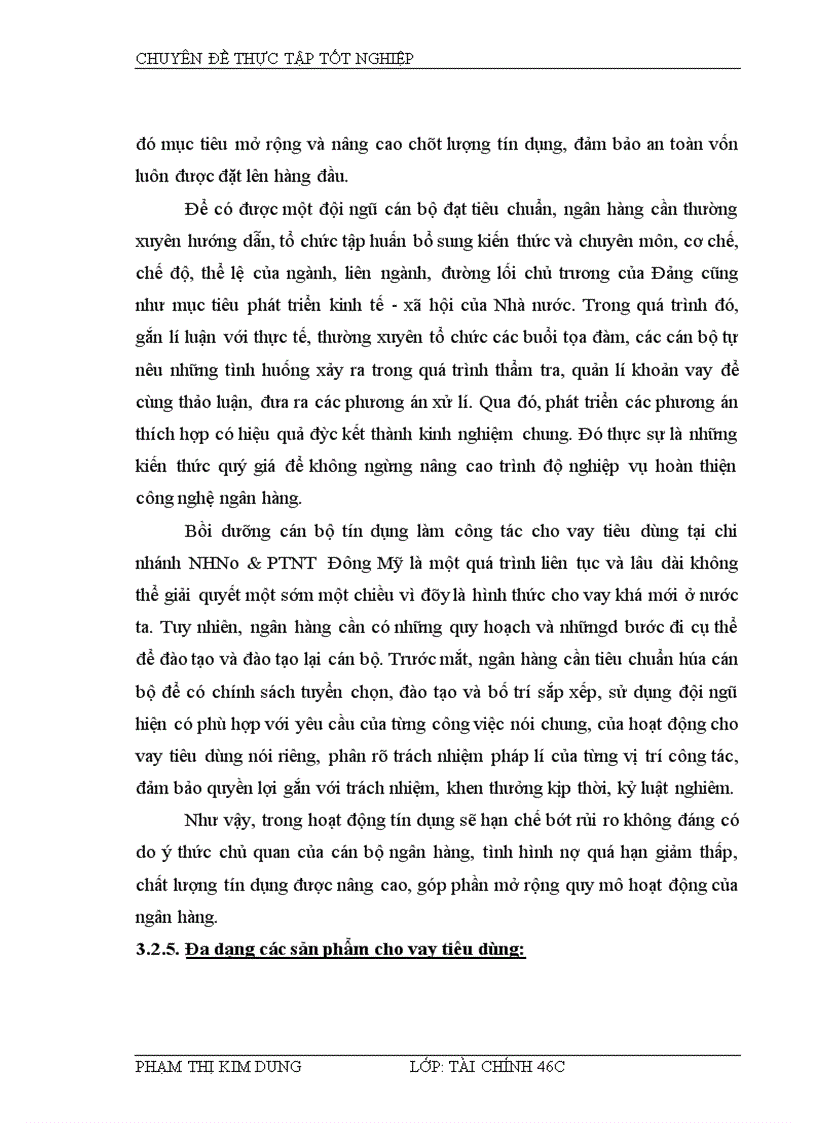 image for page Mở rộng cho vay tiêu dùng tại chi nhánh ngân hàng nông nghiệp và phát triển nông thôn Đông Mỹ