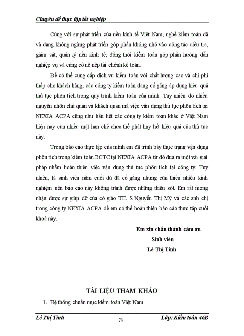 image for page Vận dụng thủ tục phân tích trong kiểm toán báo cáo tài chính tại Công ty TNHH Kiểm Toán và Tư Vấn NEXIA ACPA