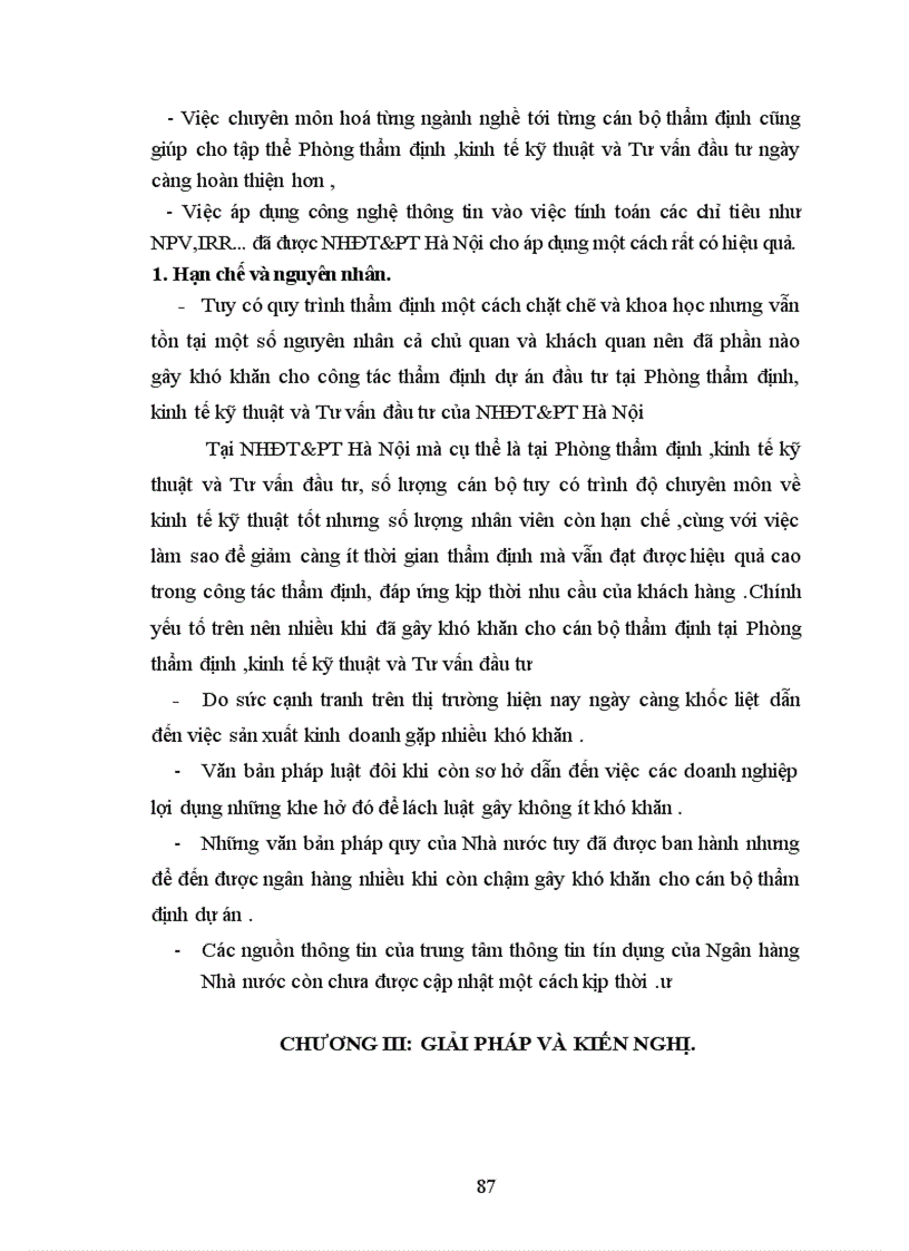 image for page Thẩm định dự án đầu tư của NHĐT & PT Hà Nội