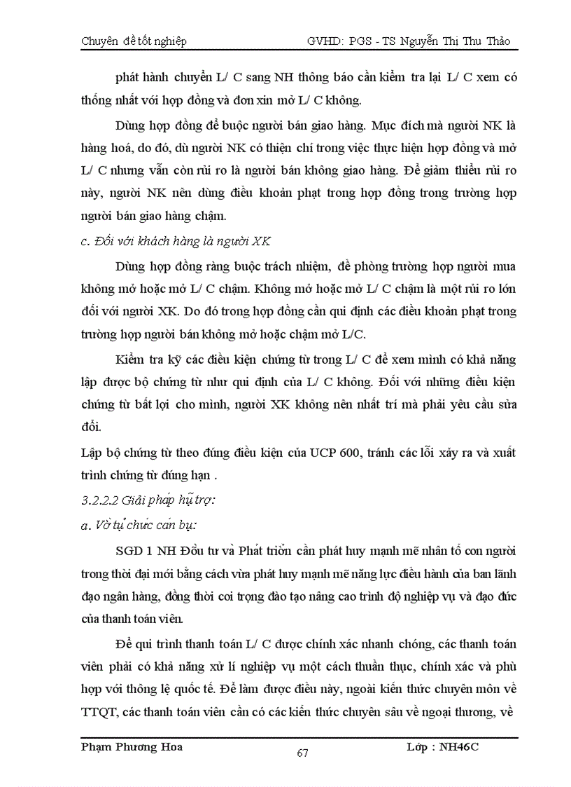 image for page Giải pháp nhằm hạn chế rủi ro trong thanh toán tín dụng chứng từ tại SGD1 NH Đầu tư và Phát triển Việt Nam