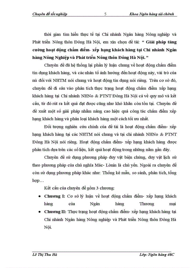 image for page Giải pháp tăng cường hoạt động chấm điểm- xếp hạng khách hàng tại Chi nhánh Ngân hàng Nông Nghiệp và Phát triển Nông thôn Đông Hà Nội.